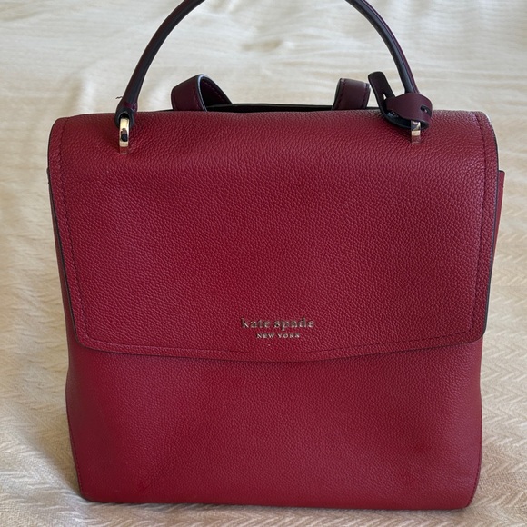 NWOT Kate Spade Burgundy Leather Backpack bag purse like new main image 10